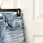 Moussy Denim Mid Rise Distressed Busted Knee Raw Ankle Hem Skinny Jeans 25 Blue Photo 5