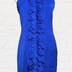 Francesca's Francesca’s Collections Blue Short Dress Center Ruffle Size Small Photo 0