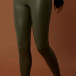 Aerie  Offline Real Luxe Olive Faux Leather Leggings Photo 0
