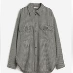 H&M Monochrome Houndstooth Button-Down Shacket Photo 0