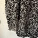 L.L.Bean  Sweater Womens Medium Black White Full Zip Cardigan Marled Knit Cotton‎ Photo 3