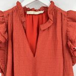 Marie Oliver Marie Oliver Merrit Linen Blend Ruffle Cap Sleeve Top V-Neck Blouse Size XXS Photo 3