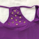 Ny Collection  Purple XL Blouse Brass Rivets Cap Photo 7