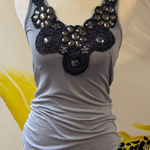 Body Central Embellished Gray Women's Top Photo 0