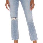AGOLDE Riley High Rise Straight Crop Denim Jeans in Endeavor Size 30 Distressed Photo 0