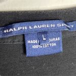 Ralph Lauren   Large Black Cotton  Short Sleeve V-Neck T-Shirt 87E Photo 2