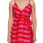 Farm Rio NOWT  Linen blend Copabanana Wrap Mini Dress Red Pink Size M Photo 0