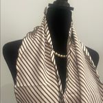 Source Unknown Chic brown and white Striped Scarf vintage Photo 1
