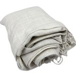 New Mersea Classic Travel Wrap Sea Salt Cream Travel Pillow Bag OS Fringe Shawl Size undefined Photo 6