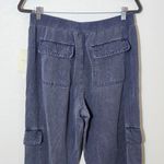 Cynthia Rowley  Blue Linen Blend Cargo Jogger Pants NWT Size Large Cargo Joggers Photo 5