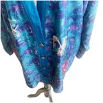 Carole Little Vintage 100% Silk Cardigan Style Sleep Shirt Blue Patchwork 14W Size undefined Photo 2