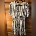 Show Me Your Mumu  Tiered Floral Satin mini dress in white size large Photo 1