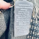 Vince Camuto Blanket Square Scarf Brown Black Basket Weave Fringe 46x48" Photo 4