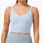 Lululemon  Women’s 6 Align Crop Tank Top Light Blue Linen‎ Pastel Built In Bra Photo 0