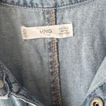 Mango  denim romper playsuit light wash chambray short sleeve pockets button down Photo 3