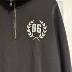 Victoria's Secret PINK Sweatshirt Sz S Black 1/4 Zip Pullover Long Sleeve Cotton Photo 1