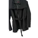 Torrid  14-16 1X Cropped Trench Coat Jacket Wool Tie Waist Wrap Black Womens Photo 1
