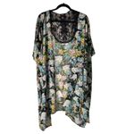 Avenue Floral Print Kimono Open Front Plus Size 22/24 Black Lace Trim Topper Photo 8