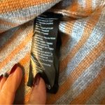 Anthropologie By  Boat Neck Bell Sleeve Sweater Size Small Gray/orange Stretch Photo 4