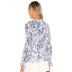 MISA Los Angeles  Frances Long Sleeve Tie Neck Blouse *flaw | Blue Peacock | M Photo 2