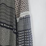 Pink Owl Black Patchwork Print Boho Blouse with Lantern Sleeves Size Medium Photo 3