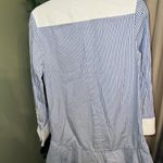 Tory Burch Cora Cotton Striped Shirt Dress with Peplum Ruffle Size 6 Photo 6
