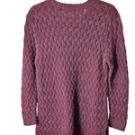 Jeanne pierre  XL Purple Cable Knit Long Sleeve Sweater With Front Pockets Photo 3