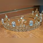 Gold Tiara with Crystal Accents Photo 5