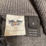 Harley Davidson  Sz S Gray Quarter Zip Knit Pullover Sweater Fair Isle Sleeve Photo 5