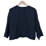 Eileen Fisher Black 100% Silk Open Front Cardigan Sz XL Photo 3