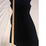 BCBG Asymmetrical Dress Size S Black Ruched Slinky Knit Sleeveless Party Photo 6