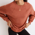 Madewell  MWL Pullover Sweatshirt Rust Red Slouchy Raglan Sleeve Top Size M Photo 0