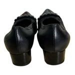 AGL Black Leather Chunky Heel Studded Pointed Cap Toe Heels Size 37.5 (US 7) Photo 1