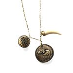 Lucky Elephant Charm Pendant Bracelet Set Silver Photo 1