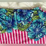 Caribbean Joe  Pink and White Striped Tank Top with Blue Floral Design Photo 2