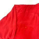 VTG 90s Croquet Club 100% Silk Red Button Up Blouse Sz M Retro Closet Staple Size M Photo 1