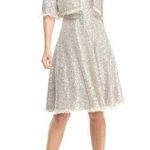Gal Meets Glam Collection Diana Silver Sequin Crop Bolero Jacket Women's US 12 Photo 1