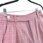 Madewell  Harlow Linen Check Shorts Cafe Pink White 4 High Rise Cuff Hem Photo 4