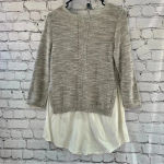 Moth Anthropologie Mixed Media Sweater Blouse Gray and White Size‎ Medium Photo 3