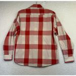 Diane Von Furstenberg  Shirt Womens 14 Red Cream Plaid Button Down Long Sleeve Photo 1