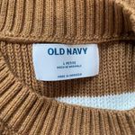 Old Navy  Tan White Knit Halter Top Stripe Sweater Tank Size L Petite Photo 4