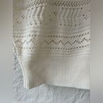 Frye  100% cotton cream open knit short sleeve, pullover, crew neck sweater; M Photo 2