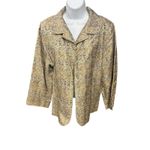 Chico's Womens Blazer Jacket Beige Gold Paisley Pattern Size 3 Photo 0