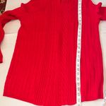 kim rogers  Bold Red Women's Cardigan Cable Knit‎ Open S Photo 5
