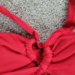 Apt. 9  One Piece Swimsuit Womens @L Red Woven Braided Halter Strap Rouched Photo 7