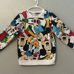 Disney ⭐️ Mickey and friends white colorful crewneck sweatshirt size XS Photo 0
