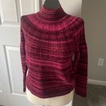 Knox Rose sweater Magenta Pink stripe longsleeve crew holiday top new size small Photo 6