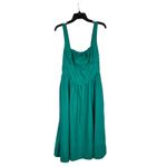 AQUA  Green Midi Dress Square Neck Sleeveless Tie‎ Front Smocked Back Photo 3