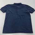 J Lindeberg Shirt Womens XXL Navy Blue Peter Washed Crepe Cotton Polo Shirt Photo 1