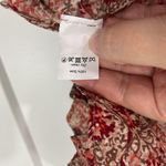 Madewell XS Red Floral Silk Paisley Crop Ruffle Peasant Top Photo 7